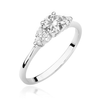 Inel Aur 9K cu Safir Alb 0.60 ct si Diamante Naturale 0.18 ct - Img 5