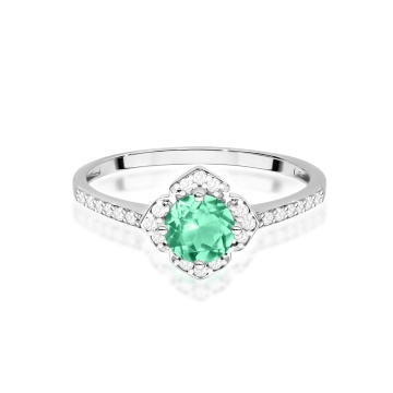 Inel Aur 9K cu Smarald 0.50 ct si Diamante Naturale 0.13 ct - Img 6