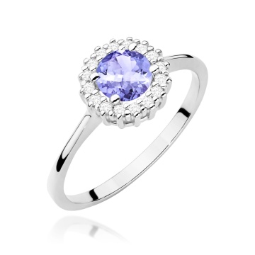 Inel Aur 9K cu Tanzanit 0.50 ct si Diamante Naturale 0.14 ct - Img 5