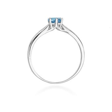 Inel Aur 9K cu Topaz London Blue 0.50 ct si Diamante Naturale 0.01 ct - Img 7