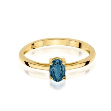 Inel Aur 9K cu Topaz London Blue 0.50 ct - Img 2