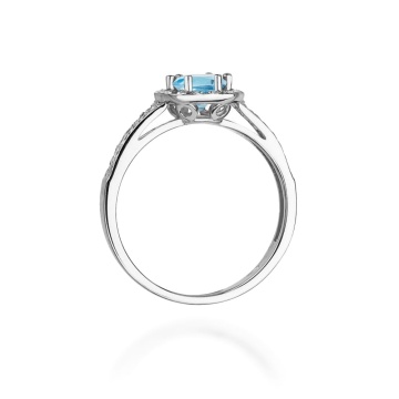 Inel Aur 9K cu Topaz Swiss 0.50 ct si Diamante Naturale 0.20 ct - Img 6
