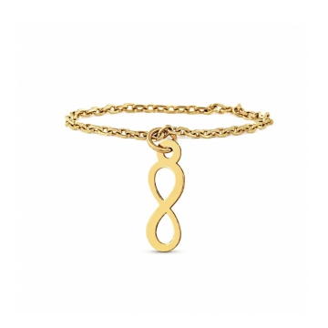 Inel Chain din AUR 14K cu charm infinit - Img 2