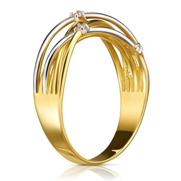 Inel Din Aur 8K Intertwined Cu Zirconiu - Img 3