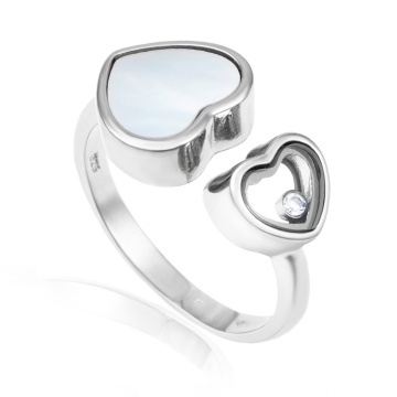 Inel White Heart din Argint 925 3.8g