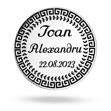 Moneda Botez 2.5cm din Argint 925 personalizata cu numele si data - Img 5