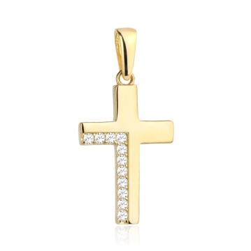 Pandantiv Aur 14k cu Cruciulita si Zirconii - Img 2