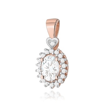 Pandantiv Aur 14K cu Diamante de Laborator 0.49 ct - Img 3