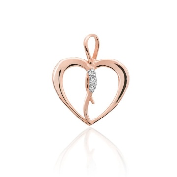 Pandantiv Aur 14K cu Diamante Naturale 0.03 ct - Img 3