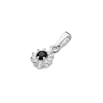 Pandantiv Aur 14K cu Diamante Naturale Albe si Negre 0.21 ct - Img 5