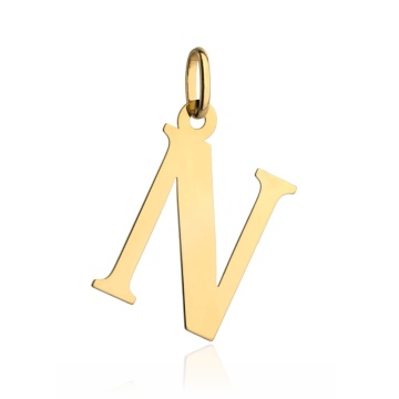 Pandantiv Aur 14K cu Litera N, 24x14 mm - Img 4