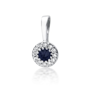 Pandantiv Aur 14K cu Safir 0.15 ct si Diamante Naturale 0.10 ct - Img 5
