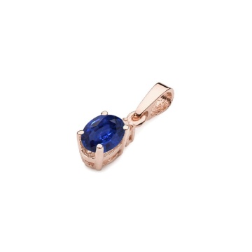 Pandantiv Aur 14K cu Safir 0.70 ct si Diamant Natural 0.01 ct - Img 4