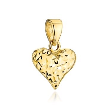 Pandantiv Inimă Din Aur 14K Cu Finisaj Diamantat - Img 2