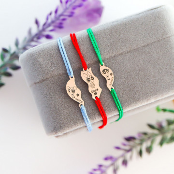 Set 3 Bratari BFF pandantiv din aur 14k personalizabil - Img 3