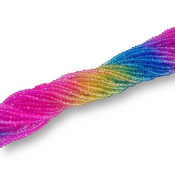 Sirag cristale multicolore Rainbow 4mm ~ 130 buc - Img 1