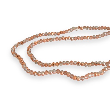 Șirag cristale rondele 3 mm, culoare Rose Gold - Aprox 130 buc - Img 2