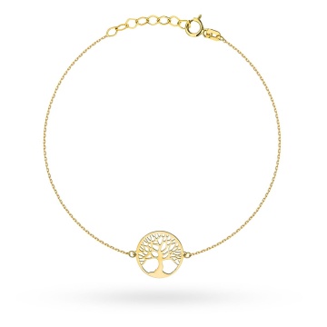 Brățară Elegantă din Aur 14K cu Simbolul Pomul Vieții în Cerc - Img 4