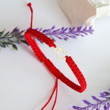 Bratara Inimioare Duble Clasic Collection din aur 14k - Img 3