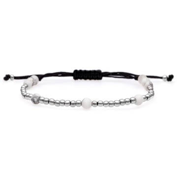 Bratara Silver cu Howlit si bile din argint 925