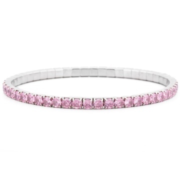 Bratara Tennis Elastica din argint 925 Pink