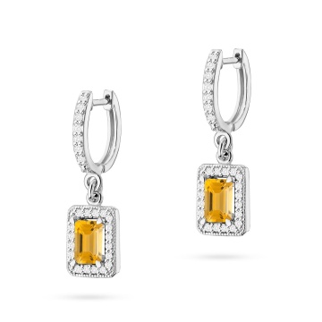 Cercei Aur 14K cu Citrin 0.60 ct si Diamante Naturale 0.34 ct - Img 3