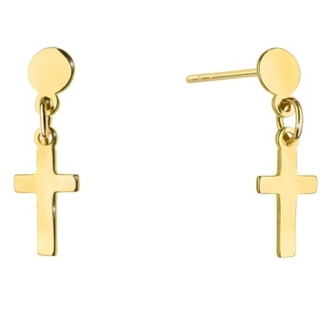 Cercei Aur 14k cu Cruciulita - Img 3