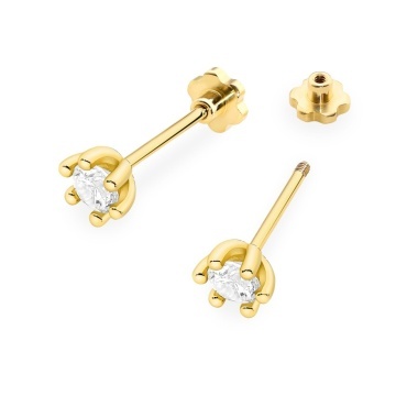 Cercei Aur 14K cu Diamant de Laborator 0.30 ct Filet cu Protectie - Img 2