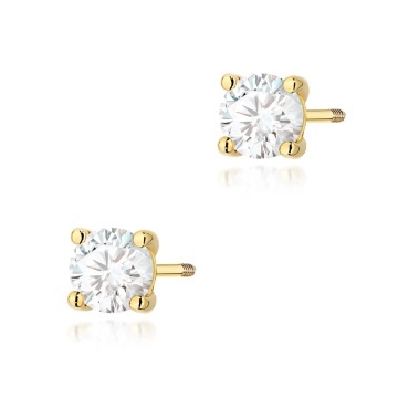 Cercei Aur 14K cu Diamant de Laborator 0.70 ct Filet cu Protectie