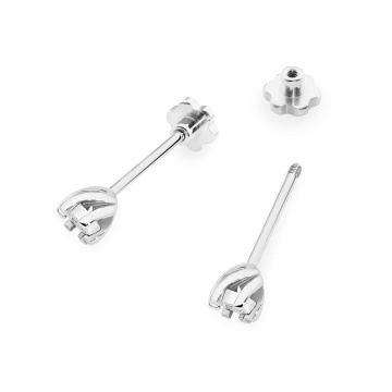 Cercei Aur 14K cu Diamant Natural 0.01 ct Filet cu Protectie - Img 6