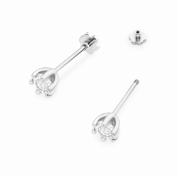 Cercei Aur 14K cu Diamant Natural 0.08 ct Filet cu Protectie - Img 6