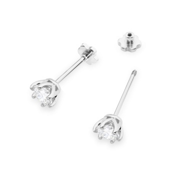 Cercei Aur 14K cu Diamant Natural 0.40 ct Filet cu Protectie - Img 8