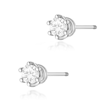 Cercei Aur 14K cu Diamant Natural 0.40 ct Filet cu Protectie - Img 4