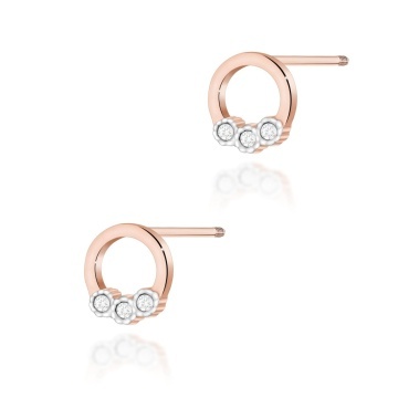 Cercei Aur 14K cu Diamant Natural Filet cu Protectie - Img 4