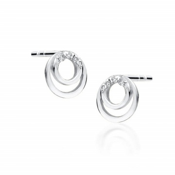 Cercei Aur 14K cu Diamante Naturale 0.03 ct - Img 2