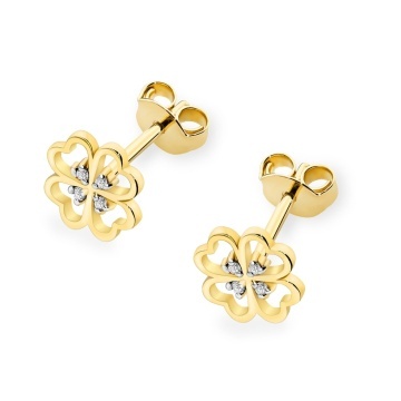 Cercei Aur 14K cu Diamante Naturale 0.04 ct - Img 2
