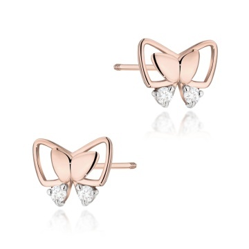 Cercei Aur 14K cu Diamante Naturale 0.08 ct Filet cu Protectie - Img 3