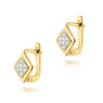 Cercei Aur 14K cu Diamante Naturale 0.08 ct