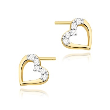 Cercei Aur 14K cu Diamante Naturale 0.09 ct
