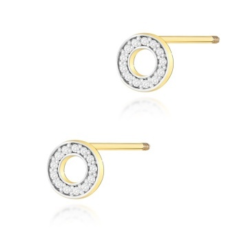 Cercei Aur 14K cu Diamante Naturale 0.13 ct Filet cu Protectie - Img 1