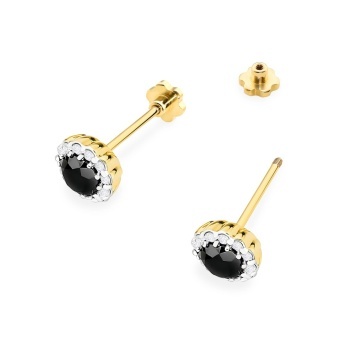 Cercei Aur 14K cu Diamante Naturale Albe si Negre 0.71 ct Filet cu Protectie - Img 6