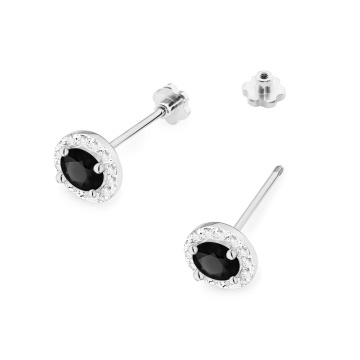 Cercei Aur 14K cu Diamante Naturale Albe si Negre 0.74 ct Filet cu Protectie - Img 8