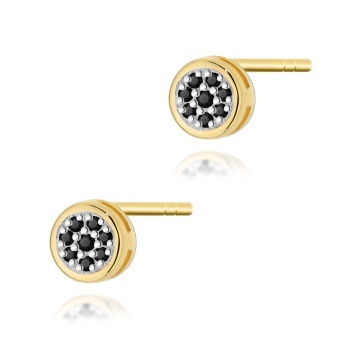 Cercei Aur 14K cu Diamante Naturale Negre 0.08 ct
