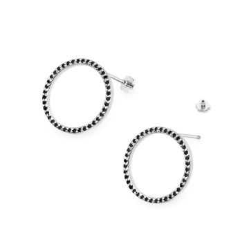 Cercei Aur 14K cu Diamante Naturale Negre 0.40 ct Filet cu Protectie - Img 8