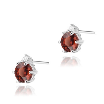 Cercei Aur 14K cu Granat 0.60 ct si Diamante Naturale 0.03 ct - Img 5