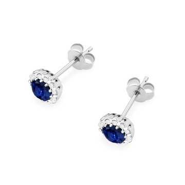 Cercei Aur 14K cu Safir 0.50 ct si Diamante Naturale 0.21 ct - Img 6