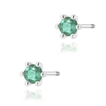 Cercei Aur 14K cu Smarald 0.15 ct Filet cu Protectie - Img 7