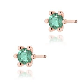 Cercei Aur 14K cu Smarald 0.30 ct Filet cu Protectie - Img 4
