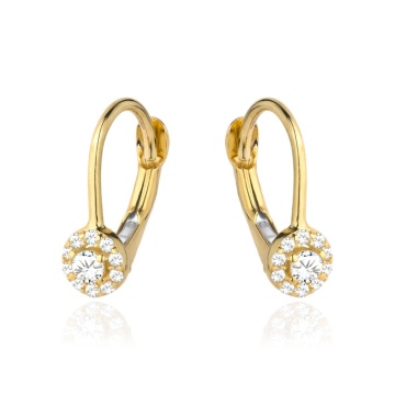 Cercei Aur 14k cu Zirconii Albe - Img 3