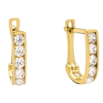 Cercei Aur 14k cu Zirconii Albe - Img 2
